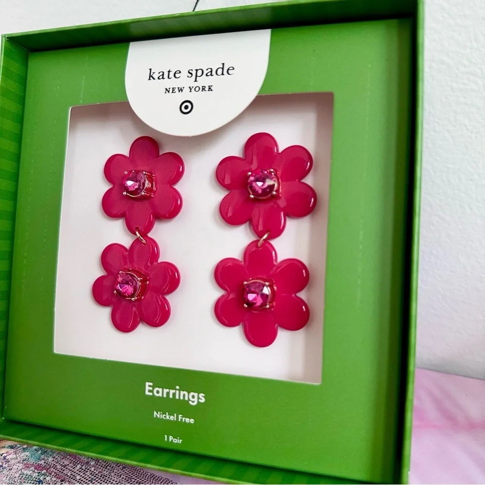 Kate Spade X Target Floral Linear Earrings New